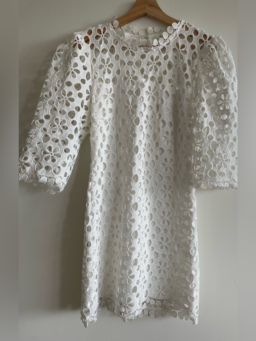 Lulu's White Floral Eyelet Mini Dress